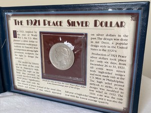 1921 Peace Dollar in Booklet