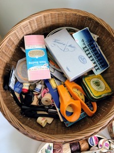 Vintage Sewing Baskets and Supplies