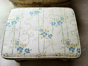 Floral Print Armchair and Ottoman