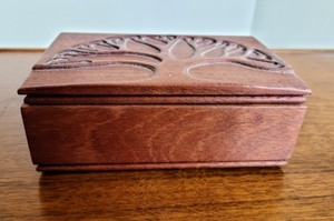 Carved Mahogany Wooden Box By Peter Kwasniewski