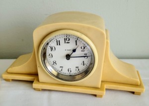 Vintage Celluloid Mirror and Clock