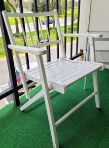 Painted Wood Folding Chairs and Table