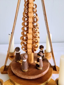 Vintage Wooden Christmas Candle Holder