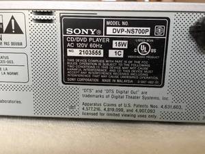lot 8 image: Sony DVD  CD Player