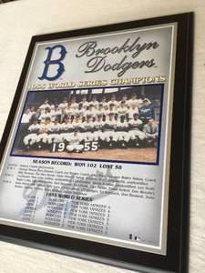 lot 22 image: Brooklyn Dodgers 1955 World Series Wall Plaque