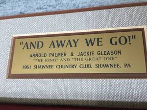 lot 49 image: And Away We Go Golfing Framed Photograph including Arnold Palmer & Jackie Gleason