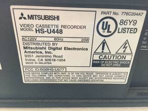 lot 67 image: Mitsubishi VCR Player