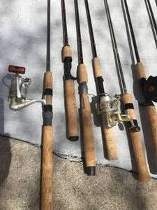 lot 193 image: 10 Fishing Rods with 4 Reels