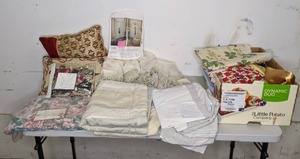 lot 107 image: Linens & Things Window Treatments, Pillows, Fabric, etc.