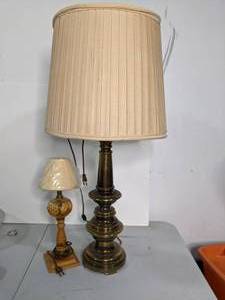 lot 62 image: (2) Table Lamps Small and Large