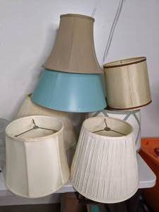 lot 63 image: (7) Lampshades Mostly Fabric