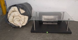 lot 134 image: Down Comforter and Mini Fireplace
