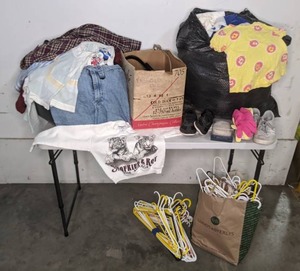 lot 112 image: Clothing (and Hangers) For the Whole Family
