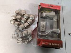 lot 30 image: Storm Door Lock Set & (20) Cabinet Pulls