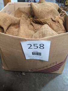 lot 258 image: Box Filled with Burlap Pieces