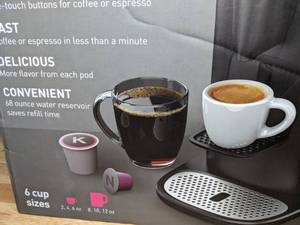 lot 6 image: New Instant Pod Coffee Maker & Espresso Maker 2 in 1 Single Brew for K-Cup Pod & Nespresso Capsules