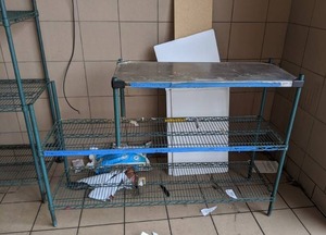 lot 320 image: Two Freestanding Metal Storage Shelves (See photos)
