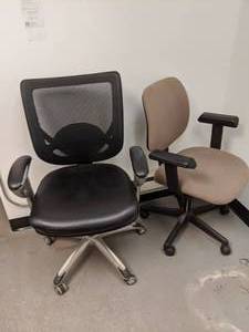 lot 328 image: Two Padded Rolling Desk Chairs