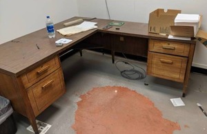 lot 329 image: Vintage L-Shaped Office Desk