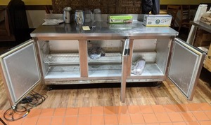 lot 300 image: Beverage-Air 72 Stainless Steel Undercounter Refrigerator on Wheels