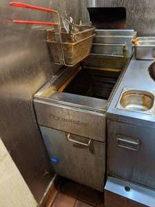 lot 303 image: Frymaster Stainless Steel Commercial Fryer with Baskets