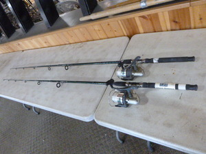 lot 57 image: Matching Pair of Salmon Fishing Rods and Reels