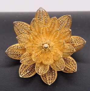 Vintage Filigree Flower Brooch