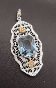 10K Art Deco Filigree Necklace