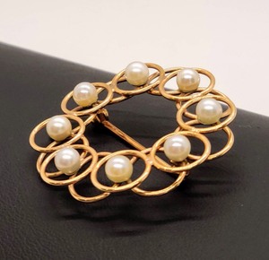 14K Gold and Pearl Brooch