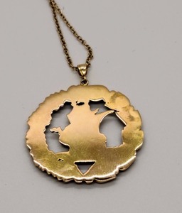 10K Gold Ship Pendant and Chain