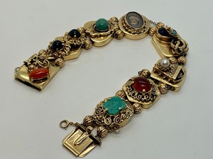 Stunning Vintage 14K Slide Charm Bracelet