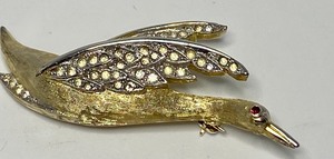 Miriam Haskell Brooch and Bird Figurine Panetta Brooch