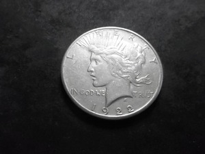 1922 S  Silver Peace Dollar