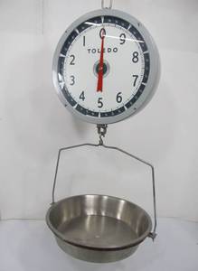 lot 9 image: Large Vintage 1950s Double-Sided TOLEDO GroceryProduce Hanging Scale