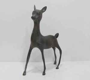 lot 21 image: Large Vintage Mid Century Metal Deer Sculpture