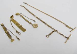lot 74 image: Lot of Antique Victorian Era Gold Filled etc Pocket Watch Fobs
