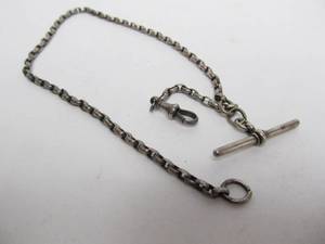 lot 79 image: Heavy Antique 1920s era Sterling Silver Pocket Watch Fob