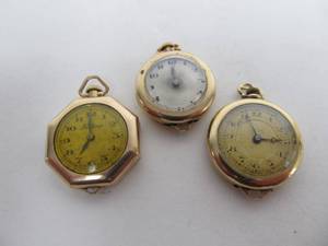 lot 80 image: 3 Antique Gold Filled Pocket Watches