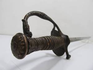 lot 98 image: Vintage Brass Eagle Handled US Navy Sword