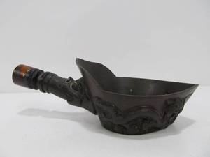 lot 107 image: Antique Oriental BrassBronze Dragon Silk Iron