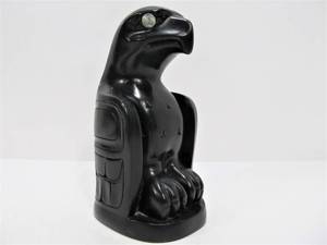lot 109 image: Northwest Coast Native American Carved Argillite Eagle Statue