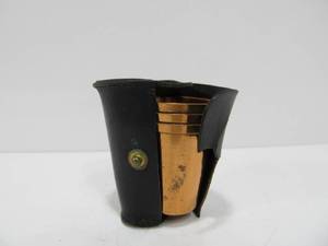 lot 114 image: Vintage Signed Solid Copper Travel Shot Glasses