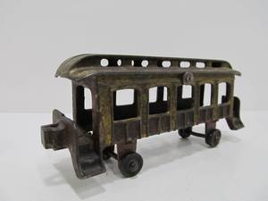 lot 119 image: Original Antique Cast Iron Toy Trolley Car