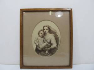 lot 124 image: Vintage Mother And Child Framed Lithograph