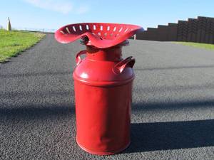 lot 199 image: Painted Vintage Milk Can Tractor Seat Stool Chair