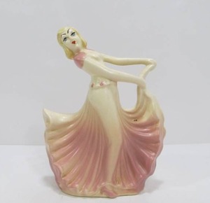 lot 163 image: Vintage Mid Century HULL Art Pottery Dancing Lady Planter