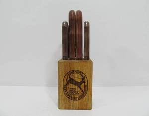 lot 170 image: Vintage Tramontina Kitchen Knife Set wKnife Block