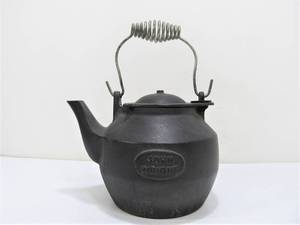 lot 185 image: Signed John Wright Cast Iron Tea Kettle 