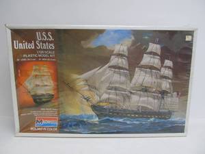 lot 221 image: Large Sealed Vintage Monogram USS United States Naval Ship Model Kit