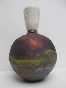 lot 225 image: Nice Raku Art Pottery Vase